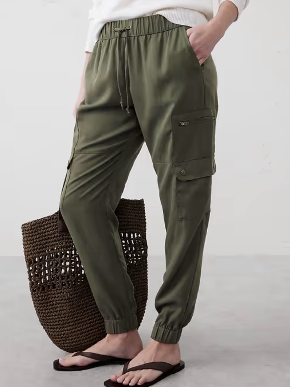 Banana Republic Olive Green Cargo Jogger Pants